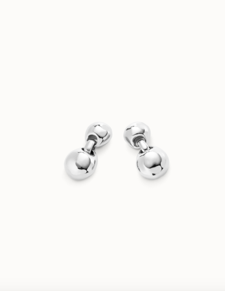 UNOde50 Silver Two Bead Drop Earring